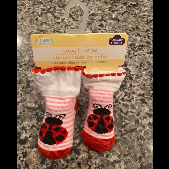 Angel of Mine Baby Booties; 3 pairs; newborn. NWT. - Picture 4 of 4